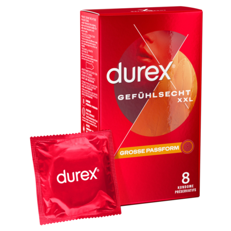 Durex Gefühlsecht XXL Kondome - Packungsinhalt: 8 Kondome