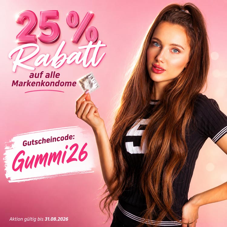 25 % Rabatt auf alle Markenkondome 25 % Rabatt auf alle Markenkondome
